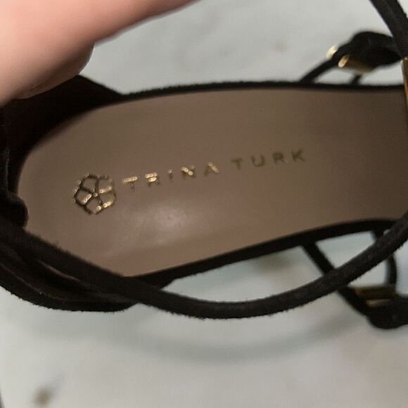 Trina Turk black suede stiletto heels size 6.5 - Picture 4 of 8